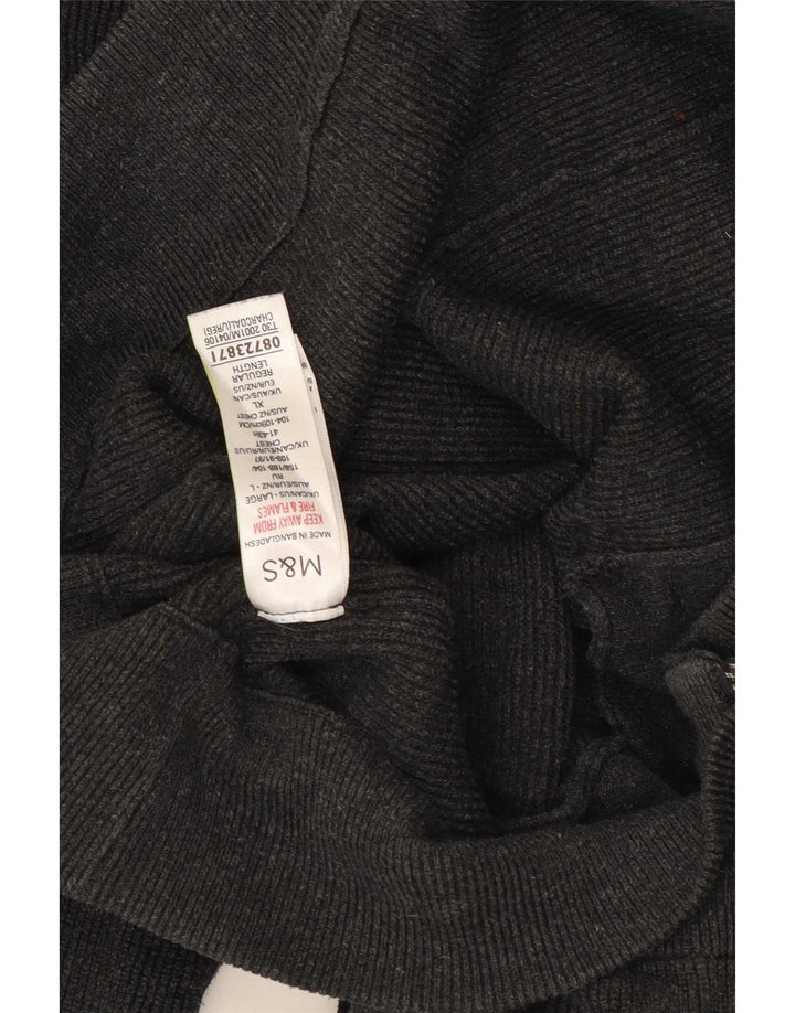 Marks & Spencer Herren-Strickjacke, groß, grau, Polyester