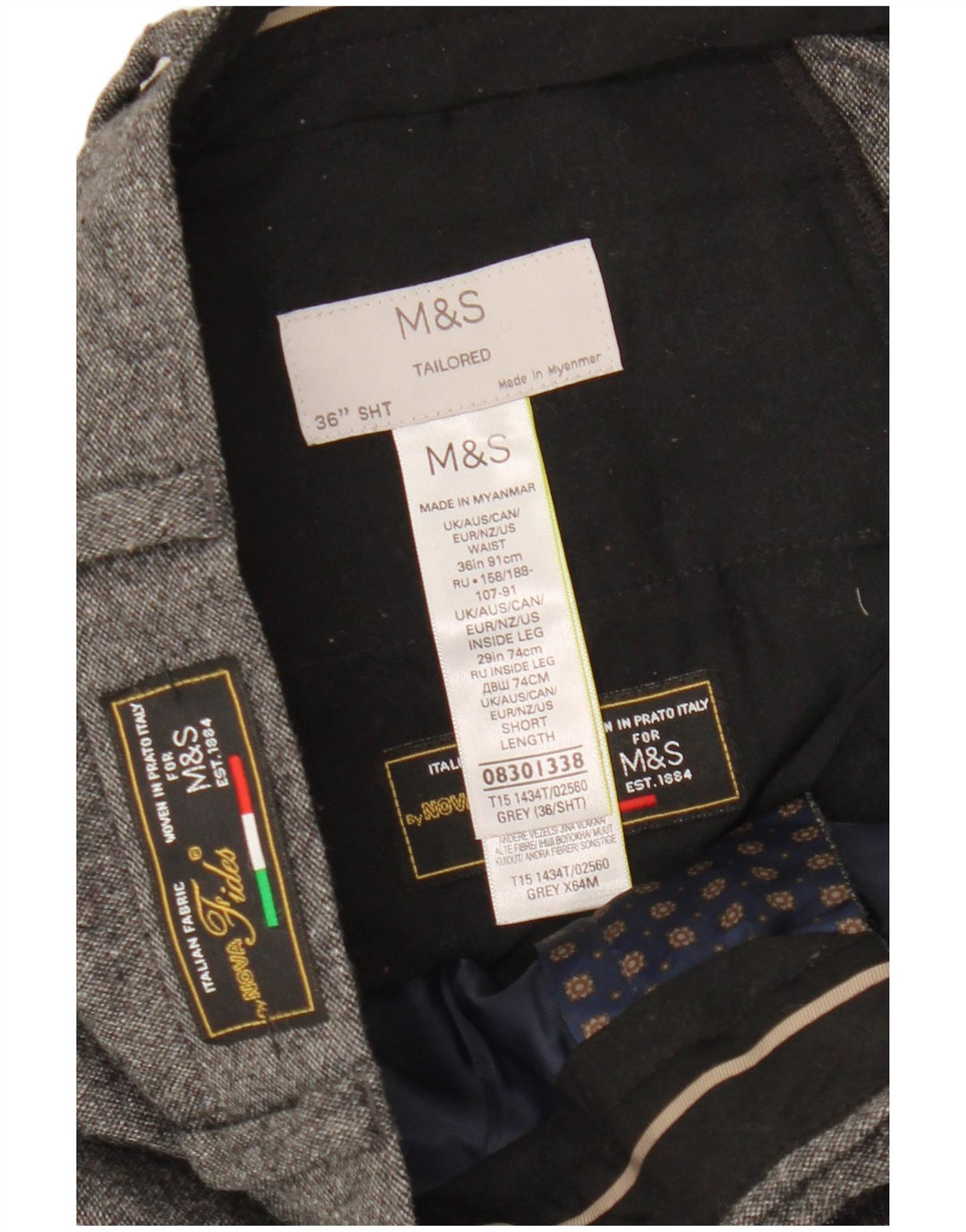 Maßgeschneiderte, gerade Anzughose für Herren von Marks & Spencer, W36, L29, Grau meliert