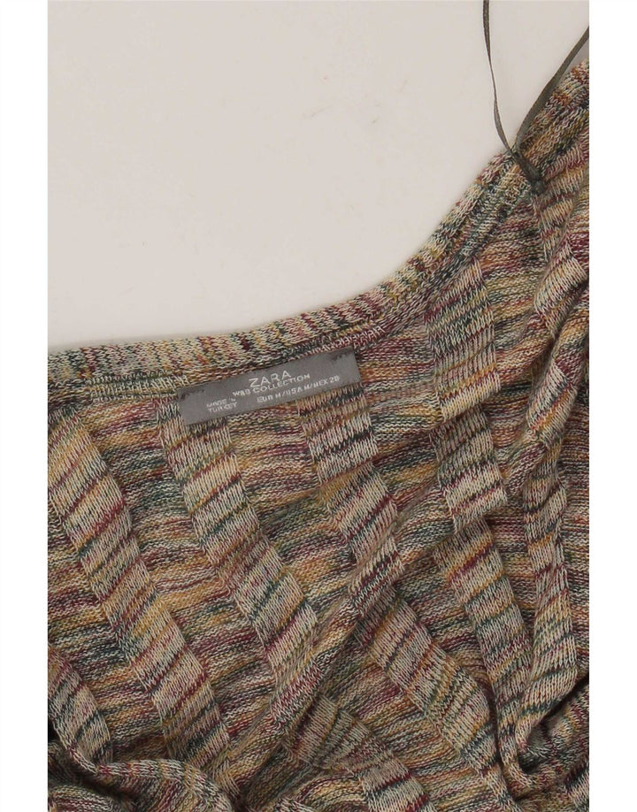 Zara Damen-Strickjacke mit kurzen Ärmeln, Gr. 12, mittelmehrfarbig