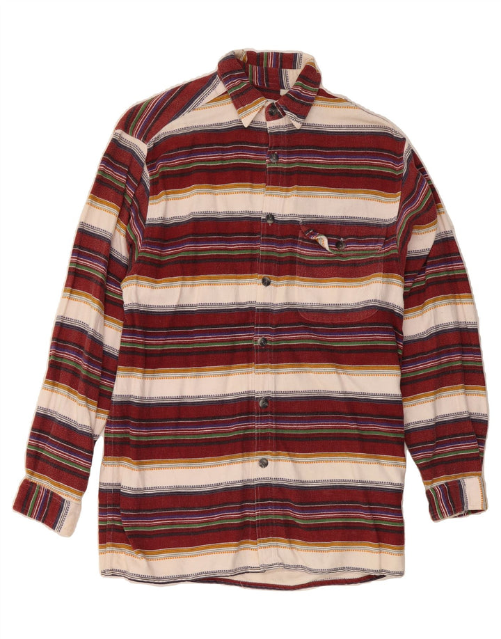 BERTO LUCCI Mens Flannel Shirt Medium Red Striped Cotton Vintage Berto Lucci and Second-Hand Berto Lucci from Messina Hembry 