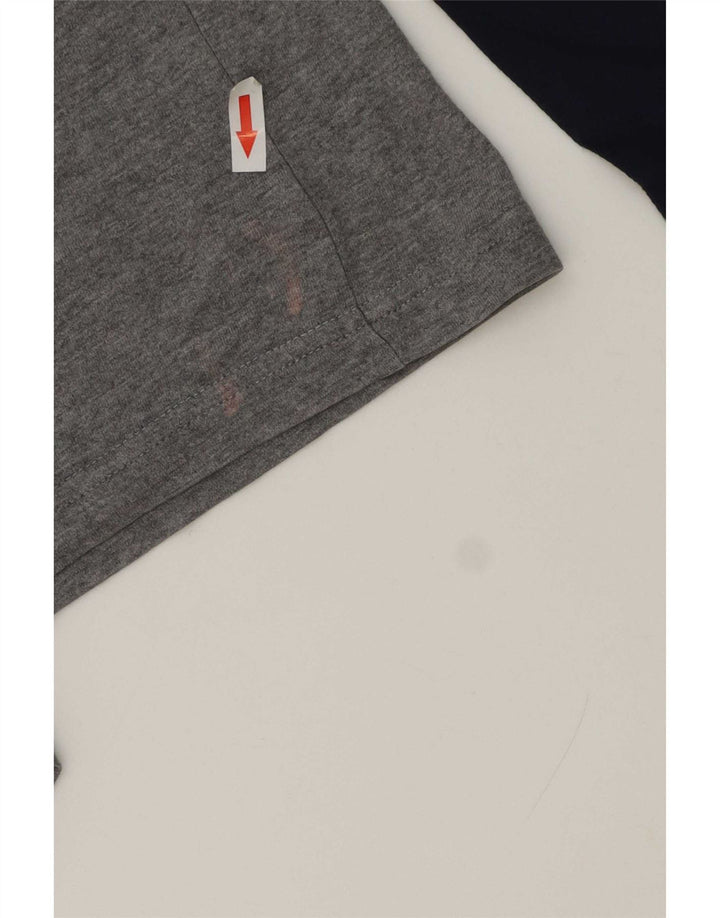 Fila Herren Grafik-Oberteil, langärmelig, klein, Grau, Colourblock-Baumwolle