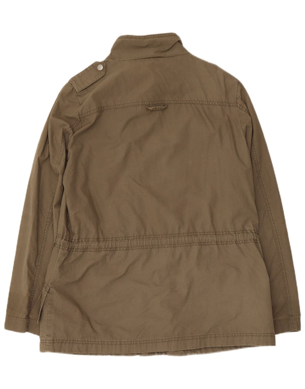 Zara Damen Militärjacke UK 14 Medium Khaki Baumwolle