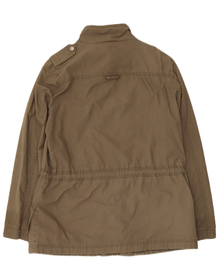 Zara Damen Militärjacke UK 14 Medium Khaki Baumwolle