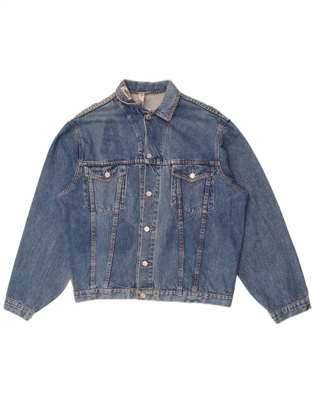 Vintage Herren Jeansjacke UK 38 Mittelblaue Baumwolle
