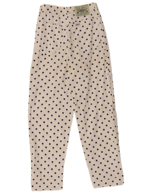 Rifle Damen-Freizeithose mit hoher Taille, konisch zulaufend, W24, L26, weiß gepunktet