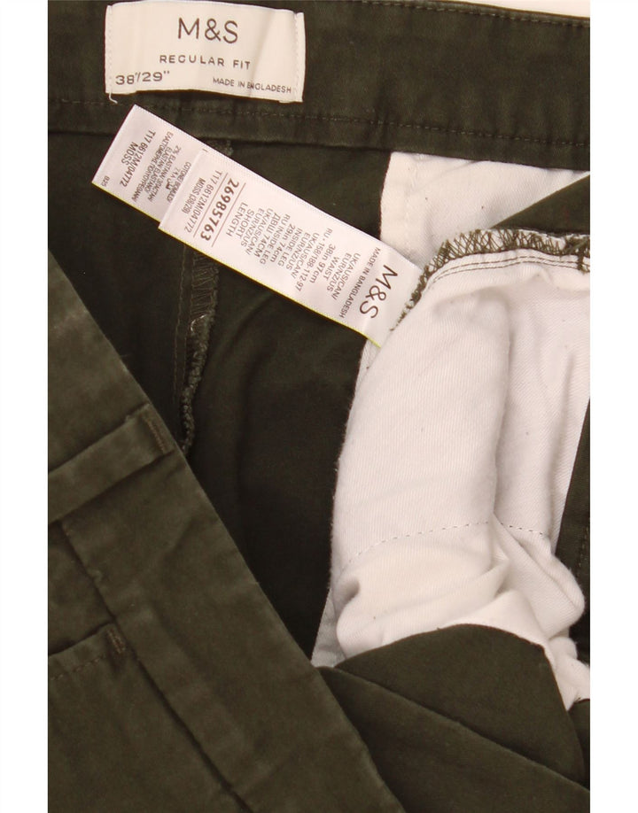 Marks & Spencer Herren-Chinohose mit gerader Passform und normaler Passform, W38 L29, Khaki