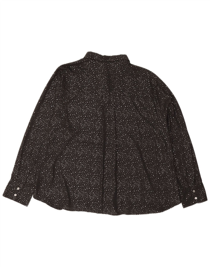 Marks & Spencer Damen-Hemdbluse in Übergröße, Gr. 18, XL, Schwarz gefleckt
