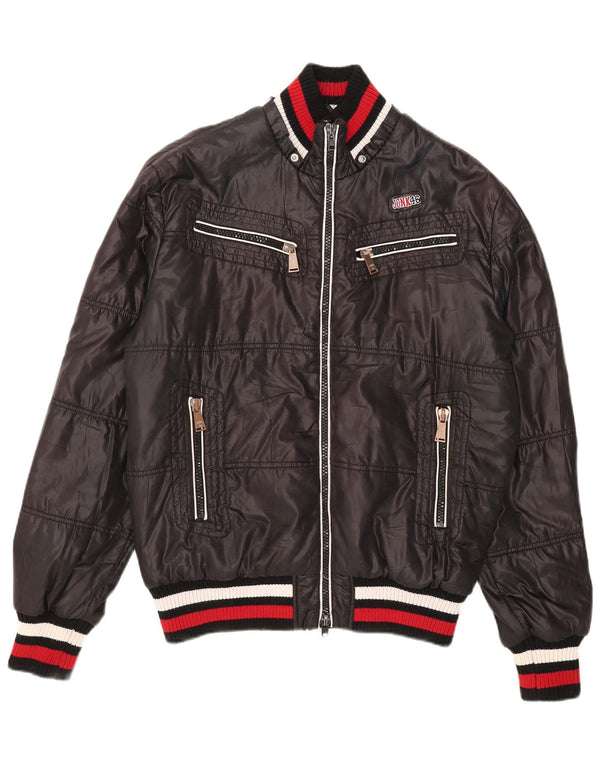 Jonk 46 Wattierte Herrenjacke UK 44 2XL Schwarzes Colourblock-Polyester