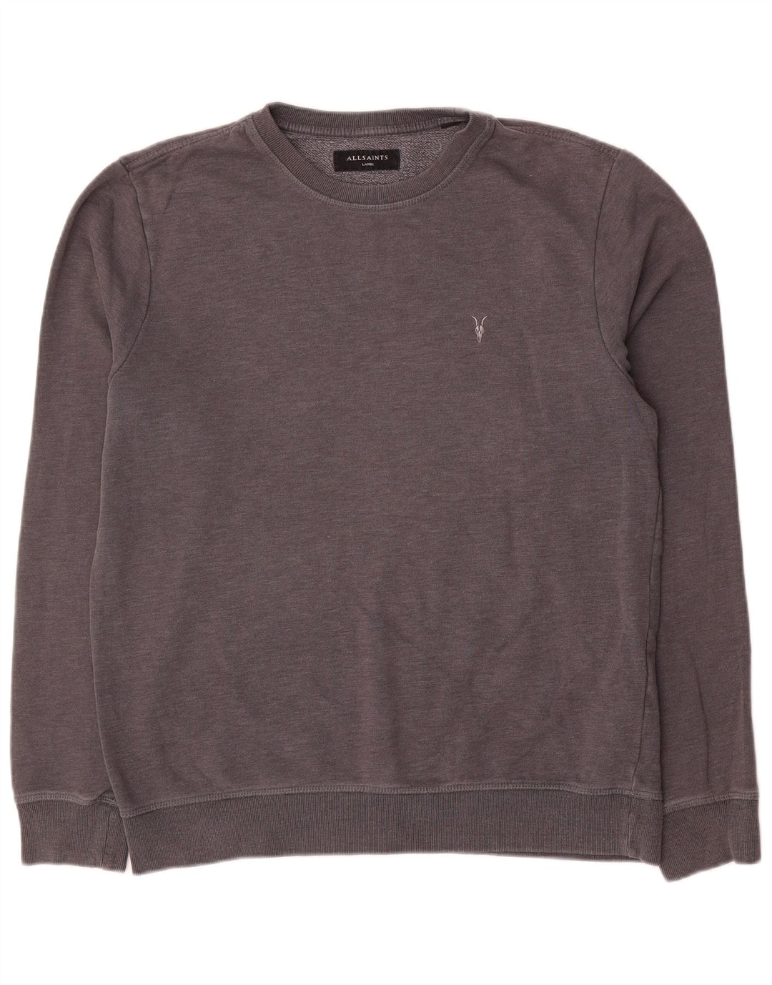 All Saints Herren-Sweatshirt-Pullover, große graue Baumwolle