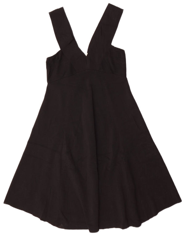 Reiss Damen ärmelloses A-Linien-Kleid UK 10 Small Schwarz Viskose