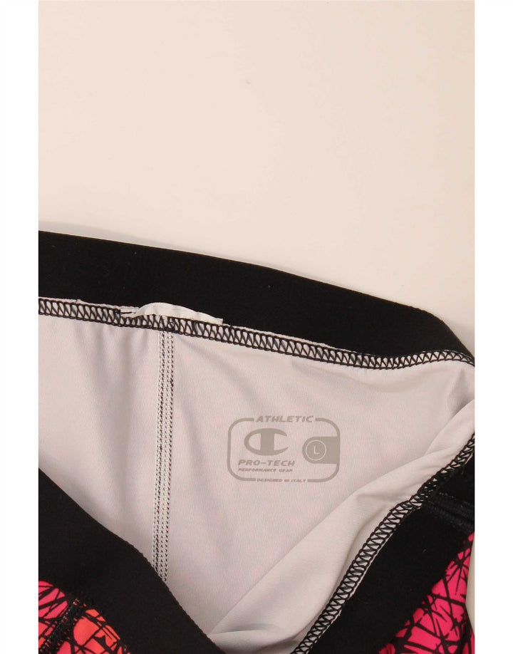 Champion Capri-Leggings mit abstraktem Muster für Damen, UK 16, Größe L, Rosa