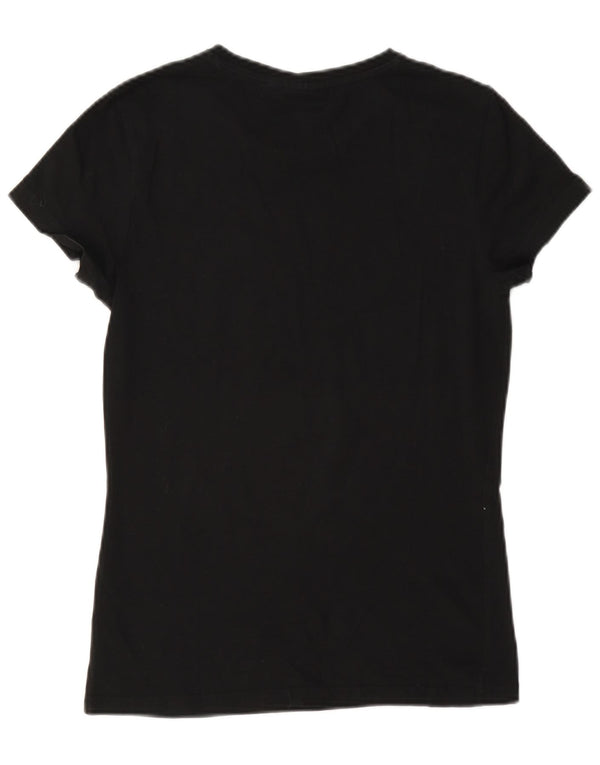 Puma Damen Regular Graphic T-Shirt Top UK 12 Medium Schwarz Baumwolle