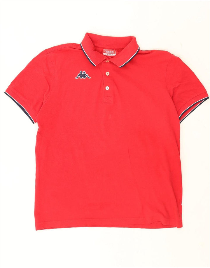 Kappa Herren-Poloshirt, groß, rot gestreift