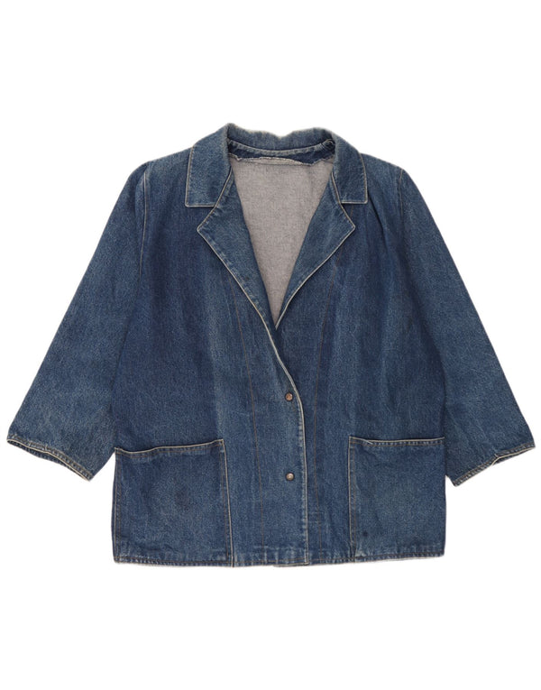 Vintage Damen Übergroße 2-Knopf-Jeans-Blazerjacke UK 18 XL Blau