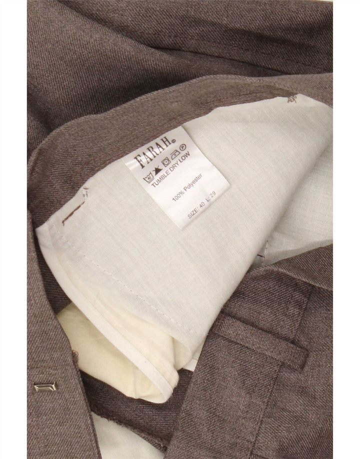 Gerade geschnittene Herrenhose von Farah, W40, L26, braun, Polyester