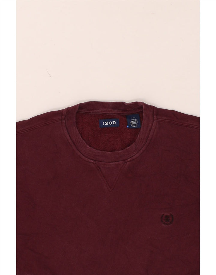 IZOD Mens Sweatshirt Jumper Large Burgundy Vintage Izod and Second-Hand Izod from Messina Hembry 