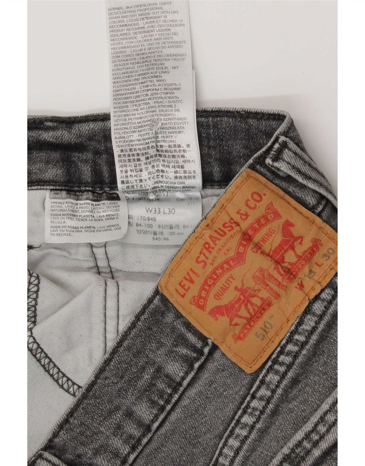 Levi's Herren 511 Skinny Jeans W33 L27 Graue Baumwolle