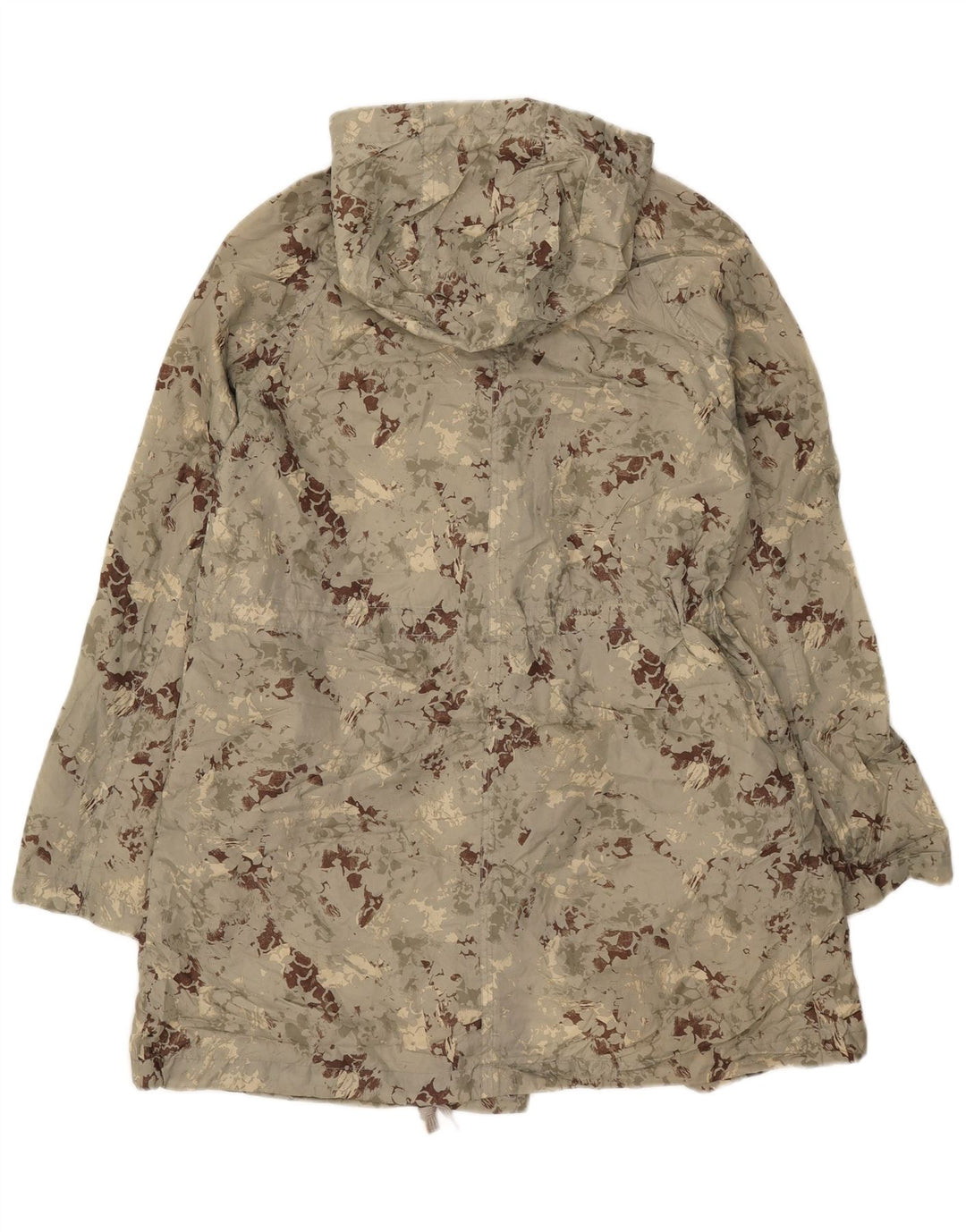 Topshop Damen-Parka mit Kapuze, Gr. 8, Größe S, grünes Camouflage-Polyester