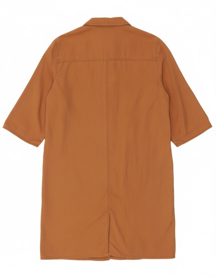 Perte by Krizia Damen Pullover-Hemdkleid mit 3/4-Ärmeln, UK 12, Mittelbraun