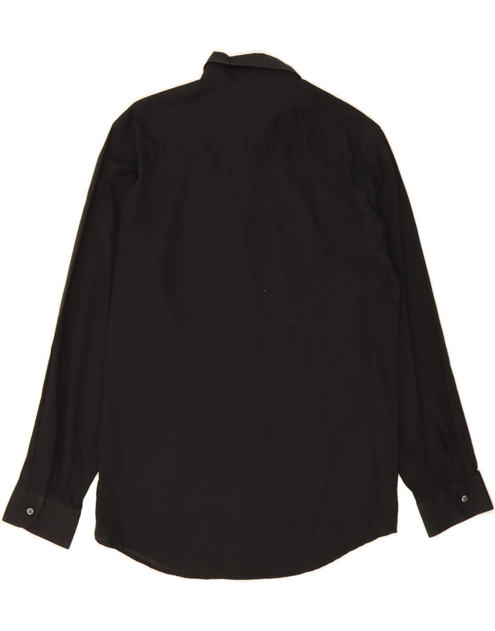 CHAPS Boys Shirt 15-16 Years XL Black Cotton Vintage Chaps and Second-Hand Chaps from Messina Hembry 