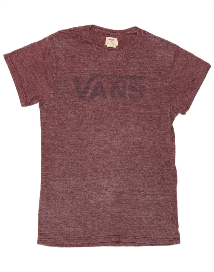 Vans Herren T-Shirt mit Grafik, Größe S, Burgunderrot meliert
