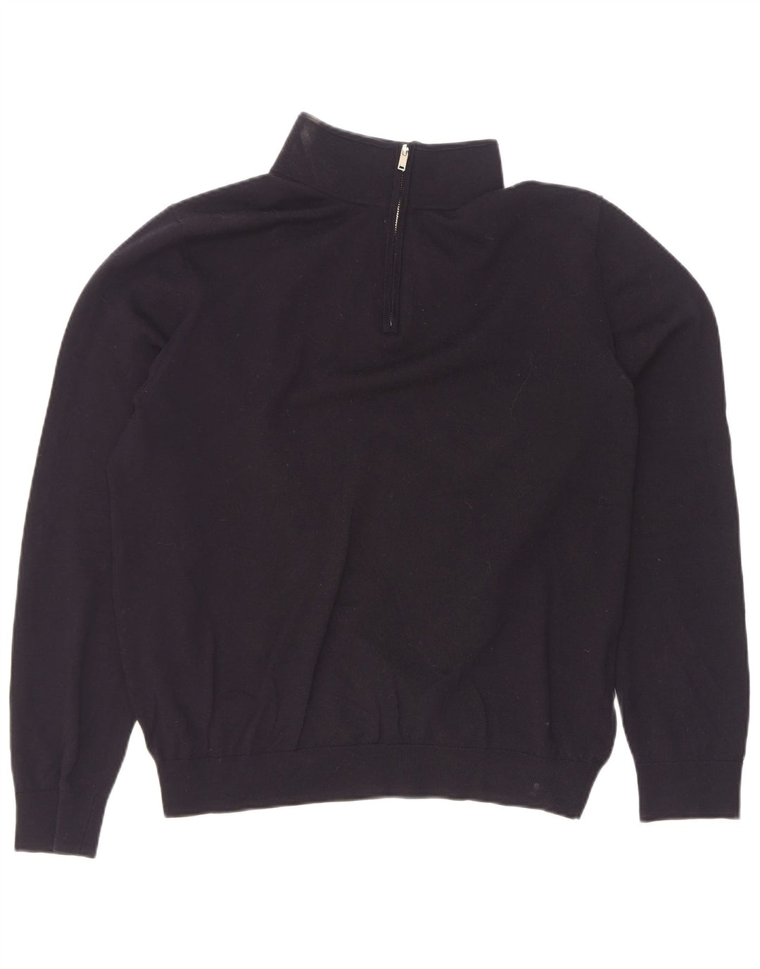 Reiss Herren-Pullover mit Reißverschluss, XL, schwarze Wolle