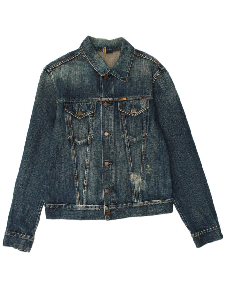 MELTIN' POT Herren Jeansjacke UK 40 Große blaue Baumwolle