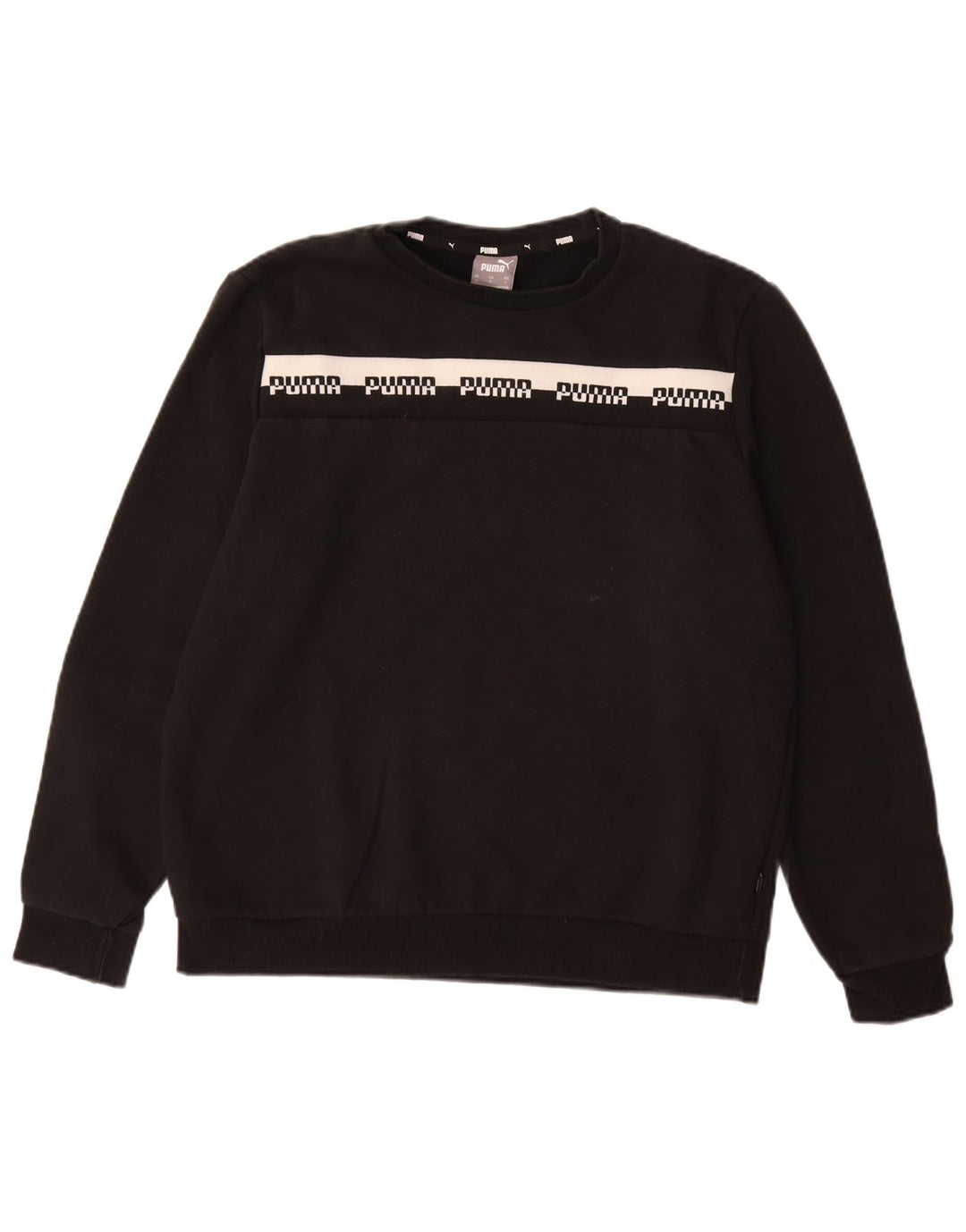 PUMA Herren Grafik-Sweatshirt-Pullover, groß, schwarze Baumwolle
