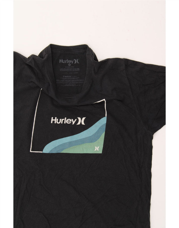HURLEY Mens Graphic T-Shirt Top Medium Black Cotton Vintage Hurley and Second-Hand Hurley from Messina Hembry 