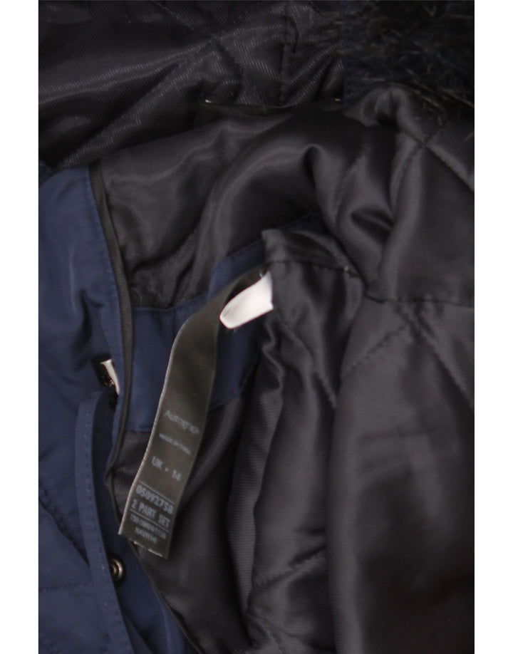 Marks & SPENCER Damen Autograph Parka mit Kapuze, Gr. 14, Marineblau