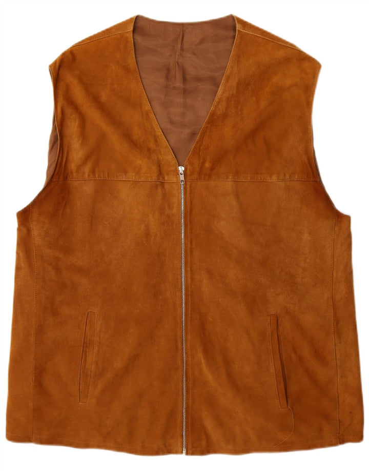Vintage Herren Wildlederweste UK 40 Large Braun