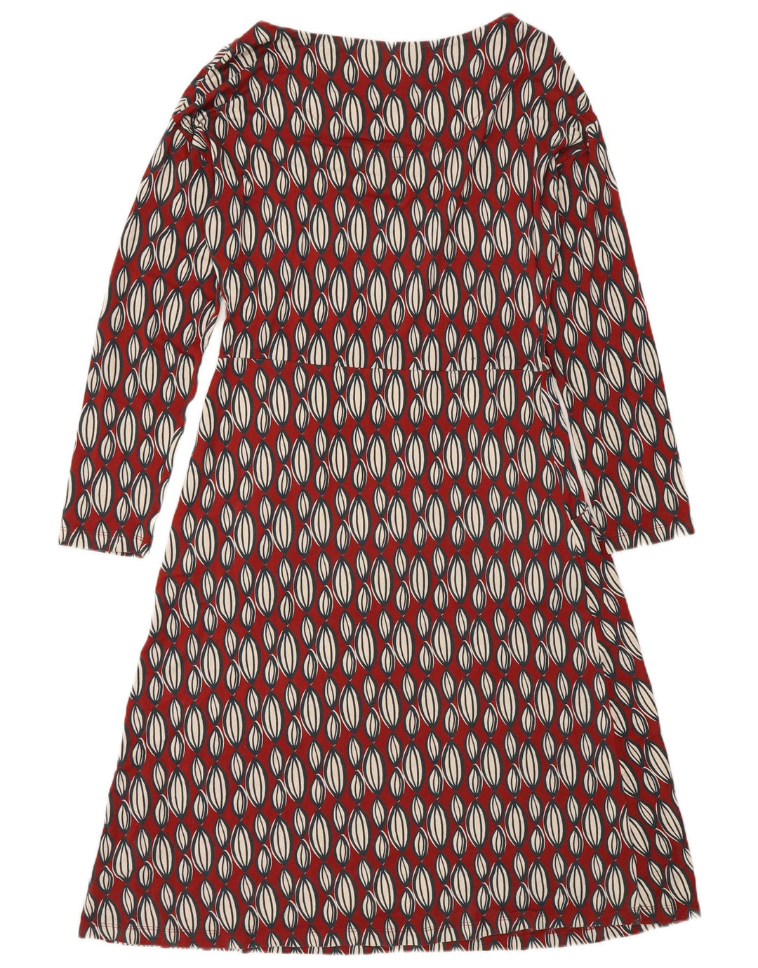 White Stuff Langärmliges A-Linien-Kleid für Damen, UK 12, mittelrot, geometrisch