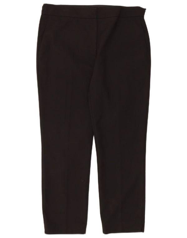 Zara Damen Chinohose mit hoher Taille, gerade, 2XL, W34, L28, schwarze Baumwolle