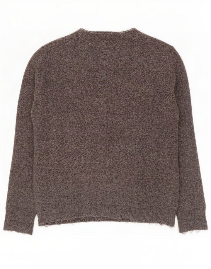 Barbour Herren-Pullover mit Rundhalsausschnitt, mittelgrau gesprenkelte Wolle