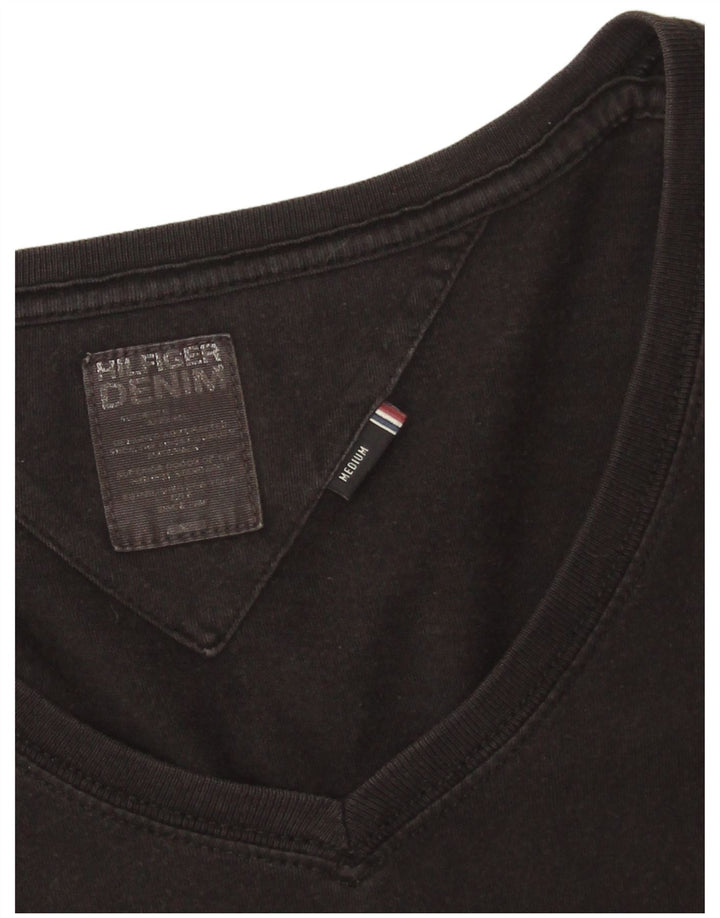 Tommy Hilfiger Damen T-Shirt Top UK 14 Medium Schwarz