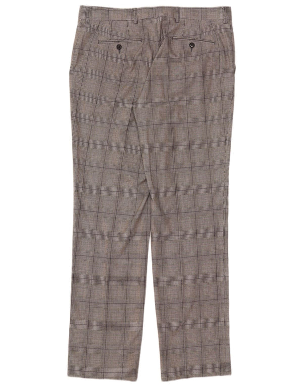 Gerade Anzughose für Herren von Zara, EU 46, XL, B36, L33, grau kariert