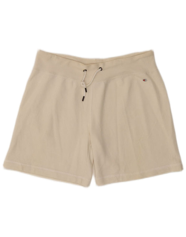 CHAMPION Damen Sportshorts UK 14 Large Weiße Baumwolle