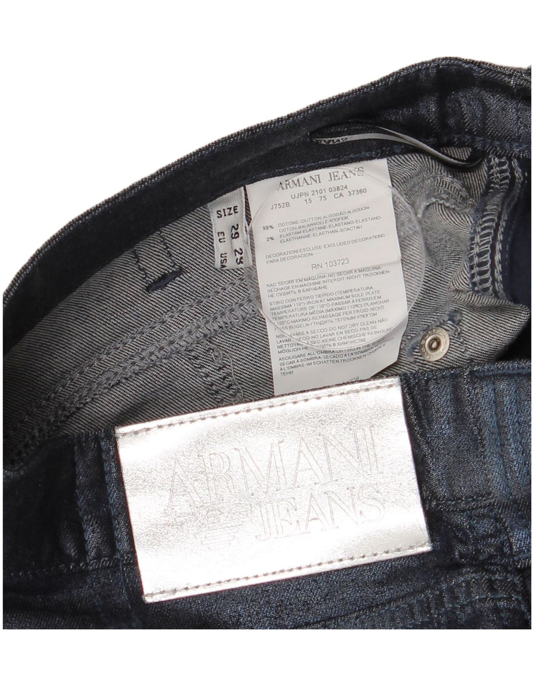 Armani Damen Slim Jeans W29 L32 Marineblaue Baumwolle