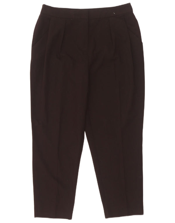 Topshop Damen-Hosen mit hohem Bund, gerippt, kurz geschnitten, UK 14, Größe L, W30, L25, Schwarz