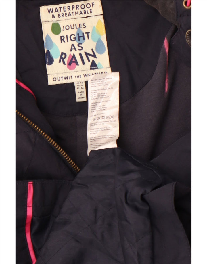 Joules Damen-Regenmantel mit Kapuze, UK 12, mittelmarineblau, Baumwolle