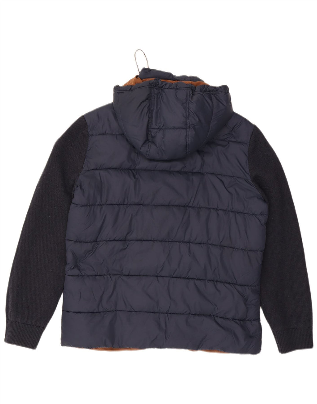 Fynch Hatton wattierte Herrenjacke mit Kapuze, UK 38, Mittel, Marineblau, Farbblock