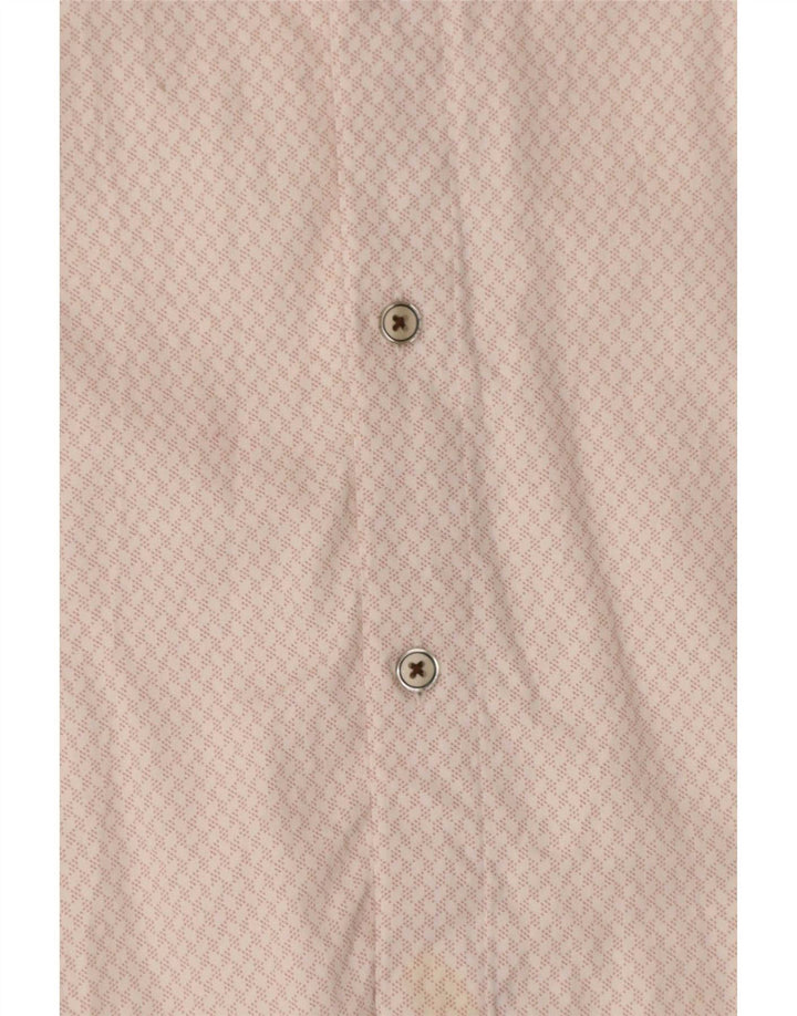 Ted Baker Herrenhemd Größe 6 2XL rosa geometrische Baumwolle