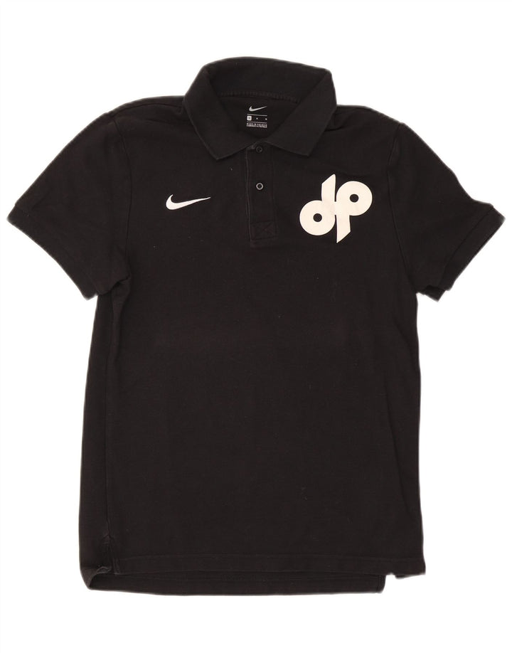 Nike Herren-Poloshirt mit Grafik, mittelgroß, schwarze Baumwolle