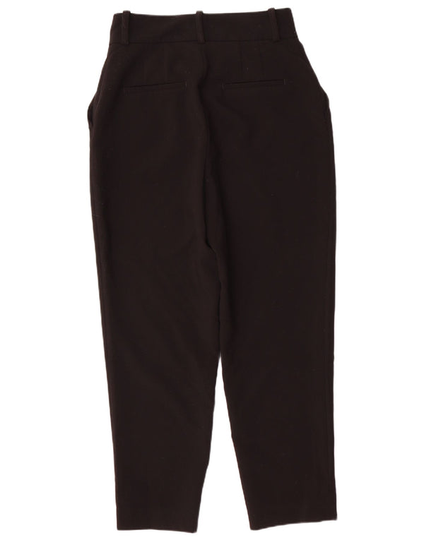 Zara Damen-Chinohose mit hoher Taille, schmal zulaufend, Größe M, W28, L27, Schwarz