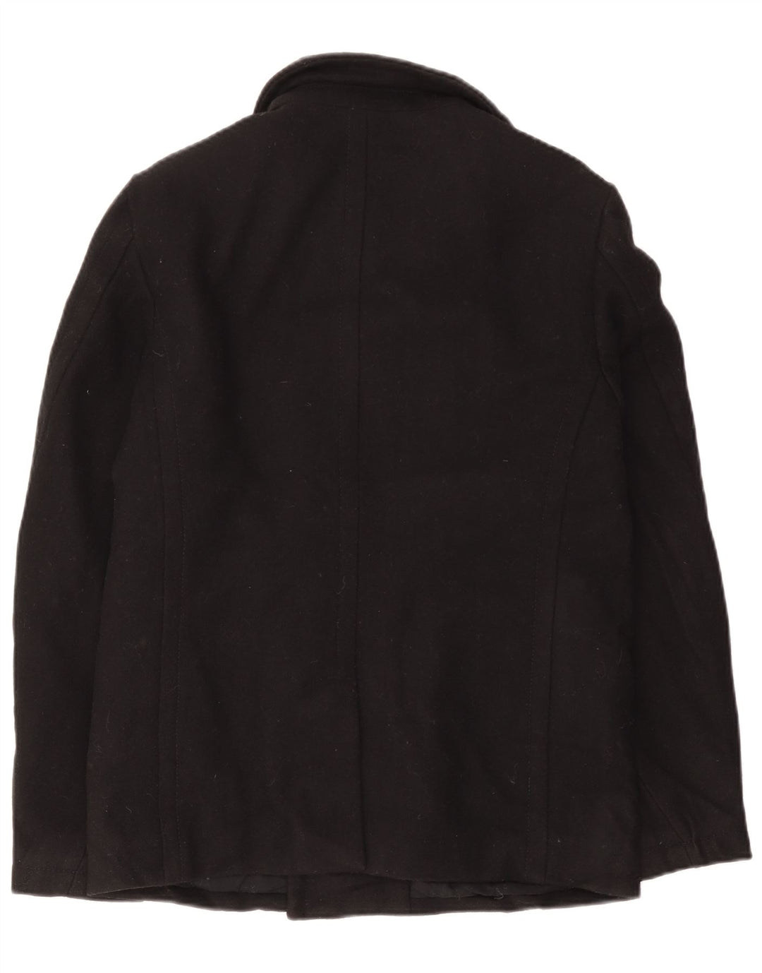 Superdry Herren Pea Coat UK 40 Große schwarze Wolle