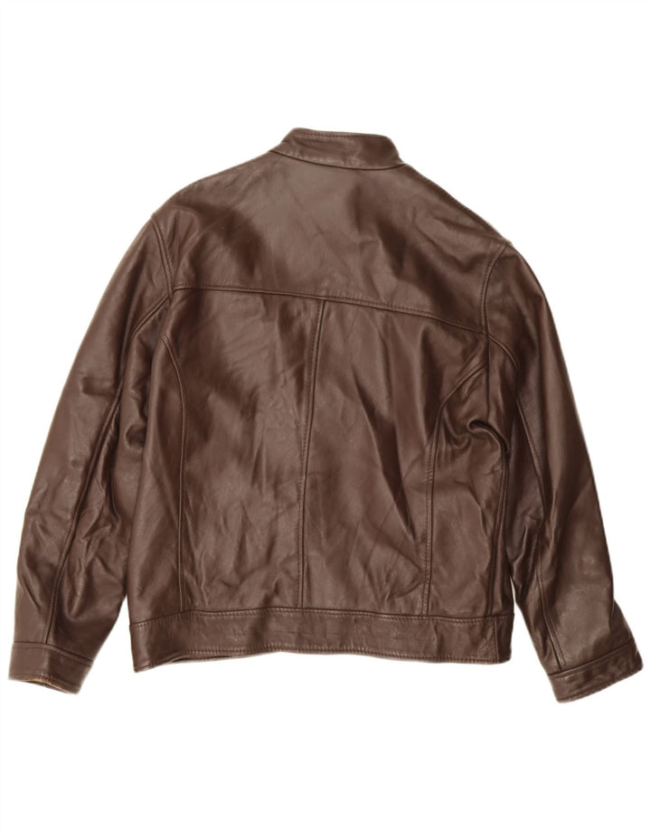 Emanuele Curci Herren Bomber-Lederjacke UK 40 Large Braun