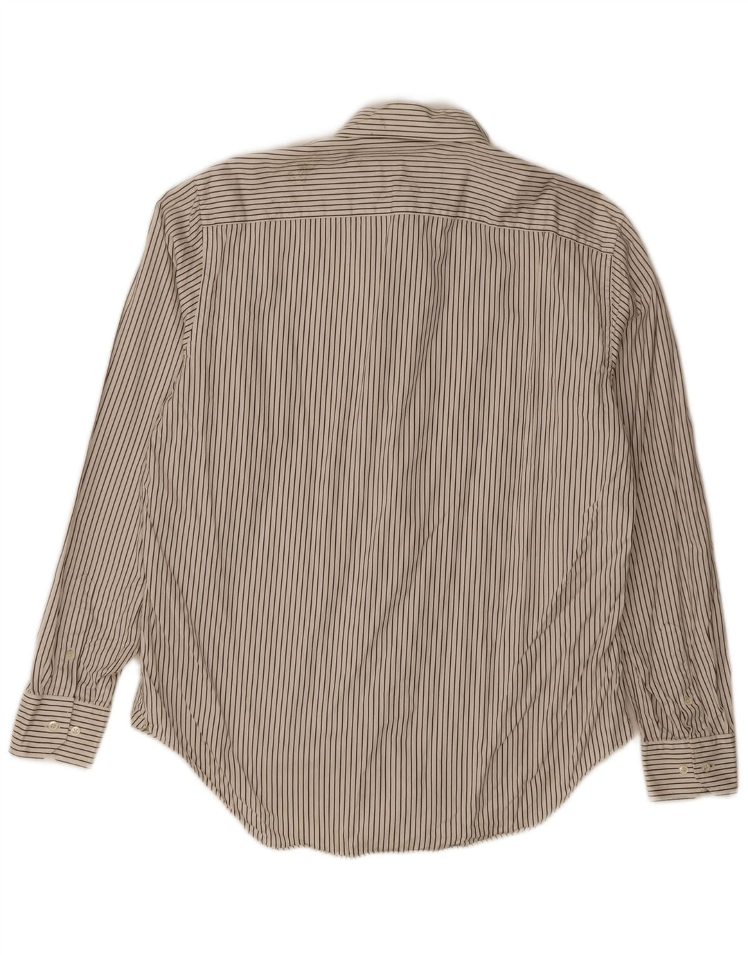 Massimo Dutti Herrenhemd Größe 44 17 1/2 XL Off White Nadelstreifen