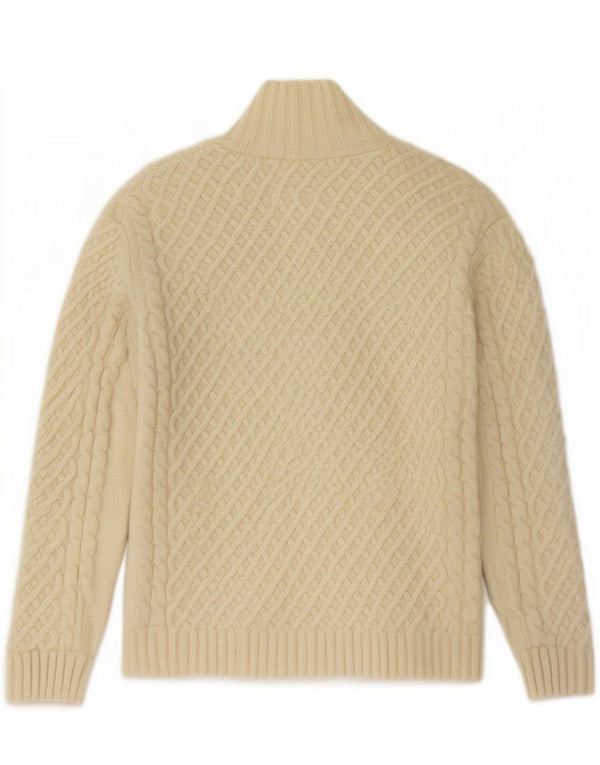 Carraig Donn Damen-Cardigan-Pullover UK 10 Small Off White Schurwolle