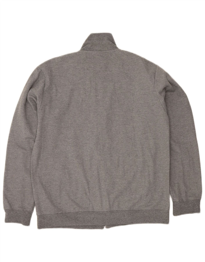 Asics Herren-Trainingsanzug-Top-Jacke aus mittelgrau gefleckter Baumwolle