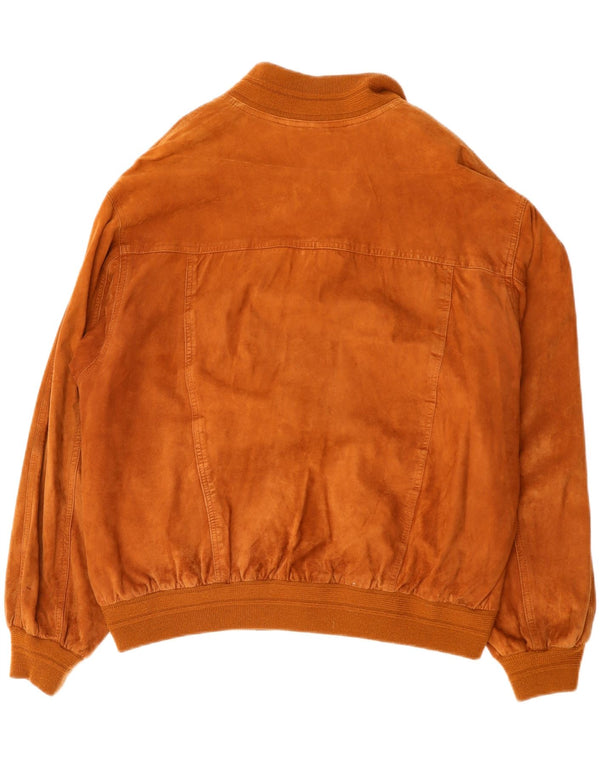 Vintage Herren Wildleder Bomberjacke IT 52 XL Braunes Leder